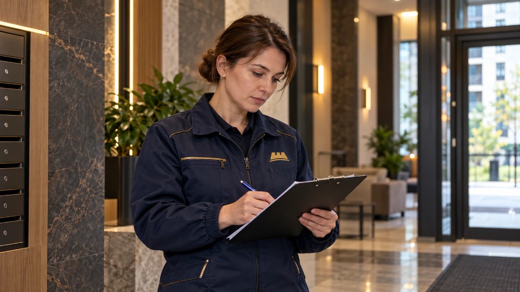 TURRIS employee in a residential building lobby