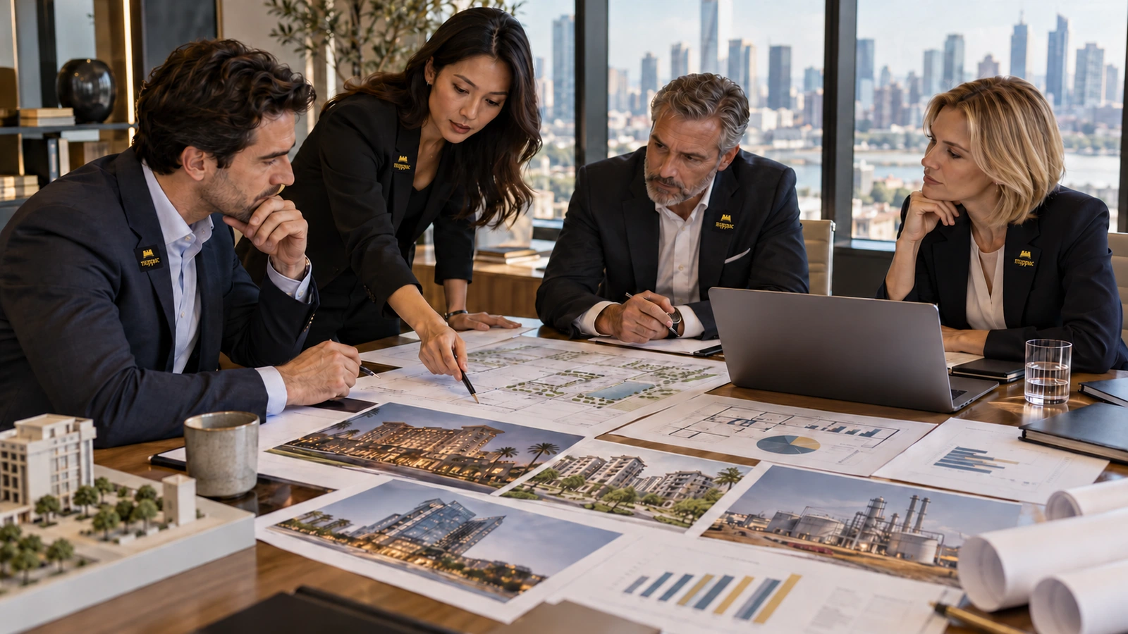 A team of experts reviewing different types of assets